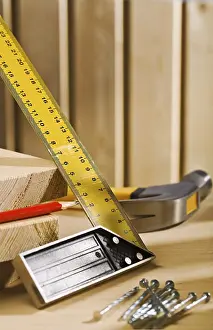 Handicraft Tools Prints: Set-square ruller and other tools