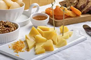 Cheese Platter Prints: Set of various appetizers for wine