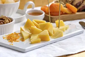 Cheese Platter Prints: Set of various appetizers for wine