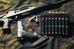 Special Unit Weapons Prints: Set of weapons of a fighter of a special unit