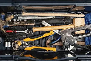 DIY Tools Prints: Set of working tools in tool box