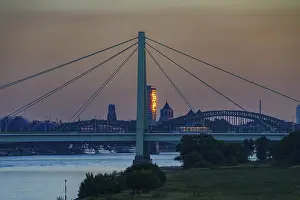 Central Europe River Views Prints: Severinsbrucke, a cable-stayed bridge over the Rhine