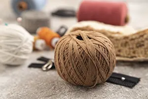 Scissors And Thread Prints: Sewing accessories: scissors, thread