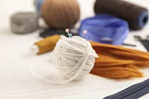 Scissors And Thread Prints: Sewing accessories: scissors, thread