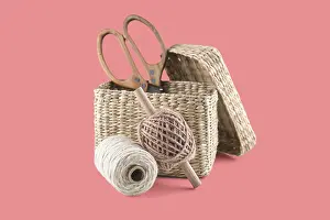 Handicraft Supplies Prints: Sewing kit essentials including scissors