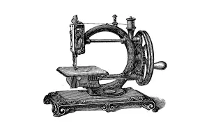 1890 Chain Stitch Sewing Machine Print
