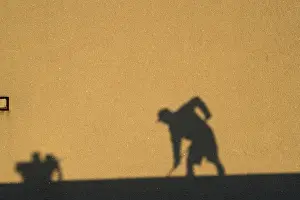 Human Being At Work Prints: Shadow of a construction worker