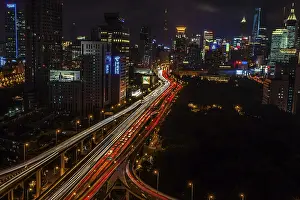 Prints of Shanghai Shanghai Prints: Shanghai Print - Cityscape at Night