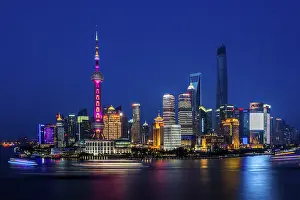 Prints of Shanghai Shanghai Prints: Shanghai Print: Aerial View of Shanghai Cityscape
