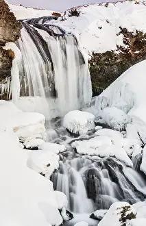 Prints of Sheep's Waterfall at Snow, West Iceland, Vesturland, Iceland Sheep's Waterfall at Snow, West Iceland, Vesturland, Iceland Snow Sheep Prints: Sheep's Waterfall at Snow Print, West Iceland