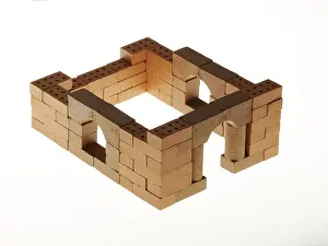 Red Brick Architecture Prints: Shell of a house made of bricks