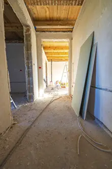 Deserted Corridor Prints: A shell with sunlight in the corridor