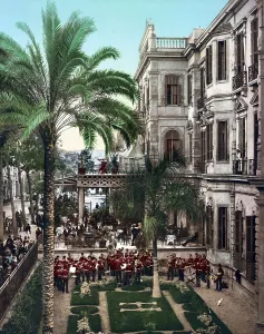 North African Historical Landmarks Prints: The shepheard's Hotel in Cairo