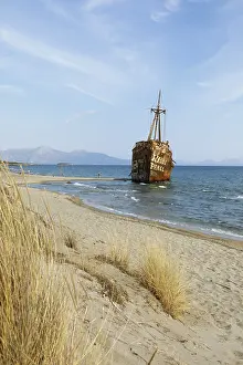 Peloponnese Coastline Prints: Shipwreck, stranded coaster Dimitrios