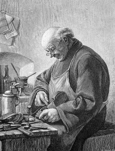 Handicraft Germany Prints: Shoemaker in his workshop, 1880