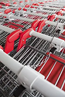 Supermarket Interior Prints: Shopping carts