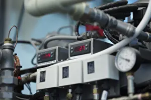 Temperature Display Prints: Shot of temperature indicator on automated machine