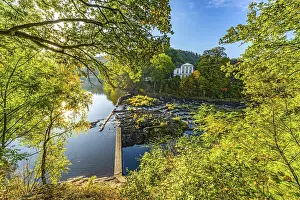 No People Waterfront Scenery Prints: The Sieg Waterfall in the River Sieg