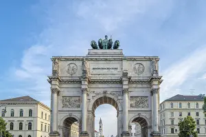 Upper Bavarian Landmarks Prints: The Siegestor (Victory Gate) in Munich