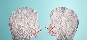 Backlit Photo Prints: Two silhouette faces look at each other