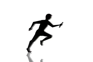 Physical Fitness Activity Prints: Silhouette of a relay runner
