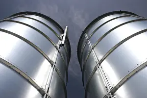 Empty Farm Field Scenery Prints: Silos