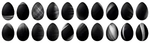 Trendy Easter Egg Set Prints: Silver Easter Eggs Set, Silver trendy style eggs Set