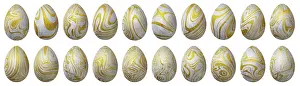 Traditional Easter Eggs Prints: Silver and gold Easter Eggs Set