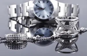 Precious Stones Prints: Silver rings of different styles