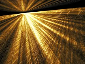 Digital Art Prints: Golden Background Print - Abstract Digital Art