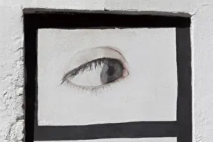 Graffiti Painting Europe Prints: Single eye, looking forward, graffiti