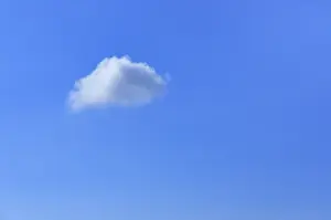 Blue Sky Germany Prints: Single small cloud in the blue sky