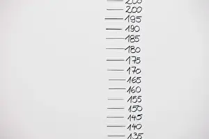 Empty Background Image Prints: Size chart as background on a white wall