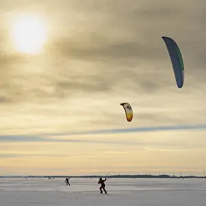 Northern Germany Wetland Prints: Skating on the ice of Lake Dummer