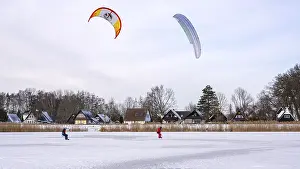 Winter Sports Germany Prints: Skating on the ice of Lake Dummer