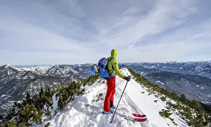 Young Skier Germany Prints: Ski tourer at the summit of Simetsberg