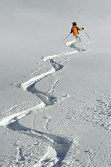Winter Sports Prints: Skiing in deep Snow