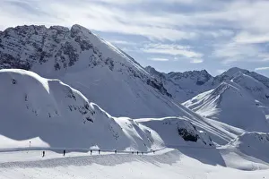 Prints of Skiing resort Lech at the Ruefikopf mountian, on the left the Ruefispitze peak, Lechtaler Alps, Vorarlberg, Austria Map Prints: Skiing Resort Lech at Ruefikopf Mountain Print