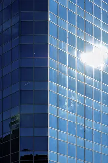 Rotterdam Skyscraper Prints: Skyscraper building facade close up
