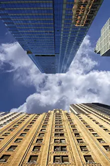 Urban Metropolis Photography Prints: Skyscraper against the cloudy sky