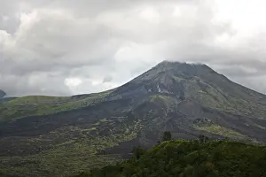 Mountainous Volcanic Area Prints: Sleeping volcano on a background of the sky