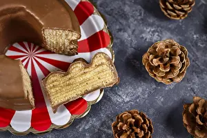 Sweet Dessert Food Photography Prints: Slice of Baumkuchen cake