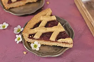 Fruit Preserves Pie Prints: Slice of pie called Linzer Torte