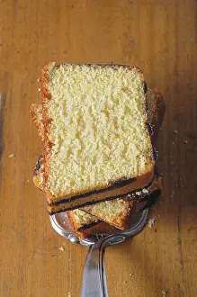 Ring Cake Prints: Slices of ring cake on a cake server