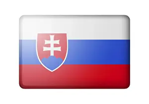 Central Europe Banner Prints: The Slovakia flag. Rectangular matte icon