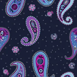 Retro Style Decoration Prints: Small floral paisley vector pattern