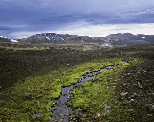 Landmannalaugar Landscape Prints: Small spring covered with moss