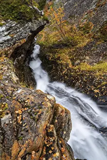 Prints of Small waterfall, Wilderness Road, Northern Jamtland, Sweden Small waterfall, Wilderness Road, Northern Jmtland, Sweden River Prints: Small Waterfall Print, Northern Jmtland Sweden
