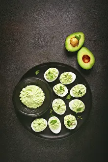Gourmet Breakfast Meal Inspiration Prints: Snack, stuffed eggs with avocado