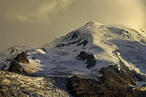 Evening Light France Prints: Snow-covered Dome du Gouter